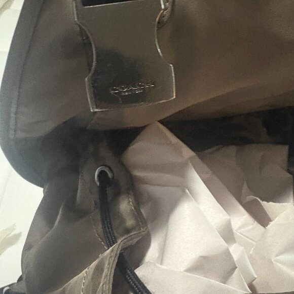 Coach All Terrain Trek Perforated Leather Canvas Unisex Backpack - Picture 6 of 17